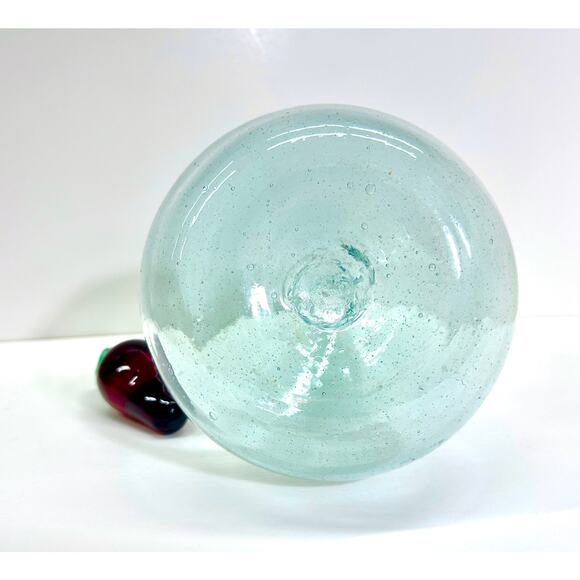 Art Glass Carafe Decanter - Red Chili Pepper Stopper, 1L Made in Spain - VTG 90s - Picture 5 of 9